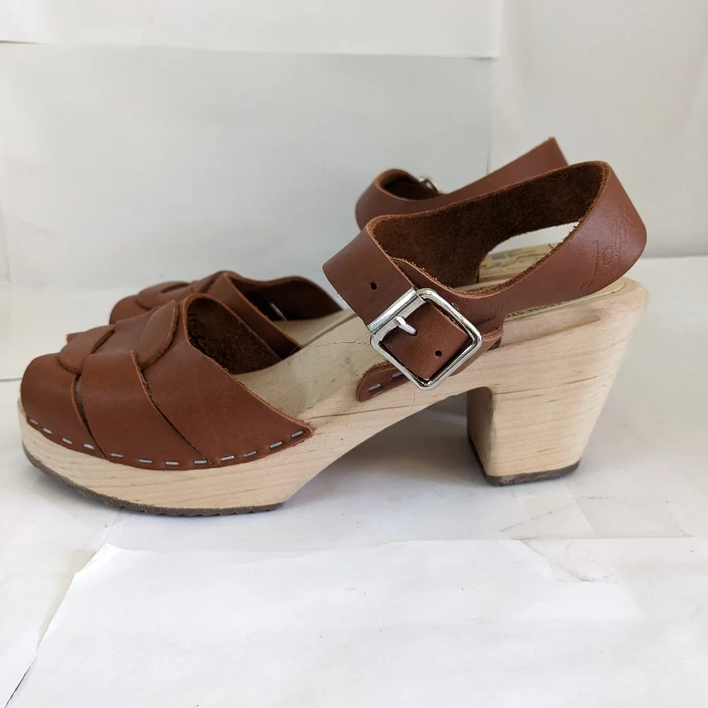 Lotta From Stockholm Tan Leather Clogs - Picture 5 of 10